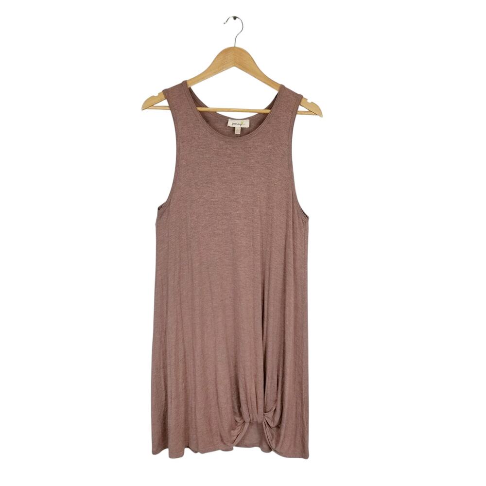 Porridge Women's Jersey Knit Knot Hem Sleeveless Dress Mauve Size Small